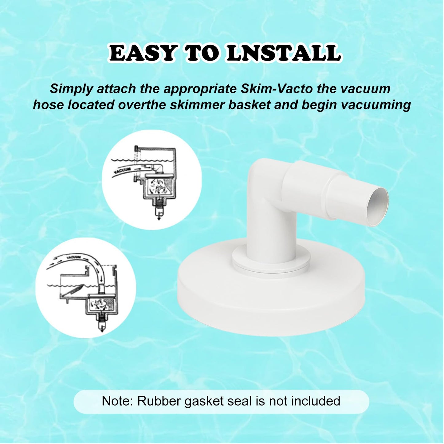GZJoSum SP11041 Pool Skimmer Vacuum Plate for Hayward Swimming Pool Skimmer SP1090, SP1091, SP1092 Above Ground Pool Skimmer Vacuum Plate with Skim Vac 1 1/4” and 1 1/2” Combo Hose Elbow Adapter