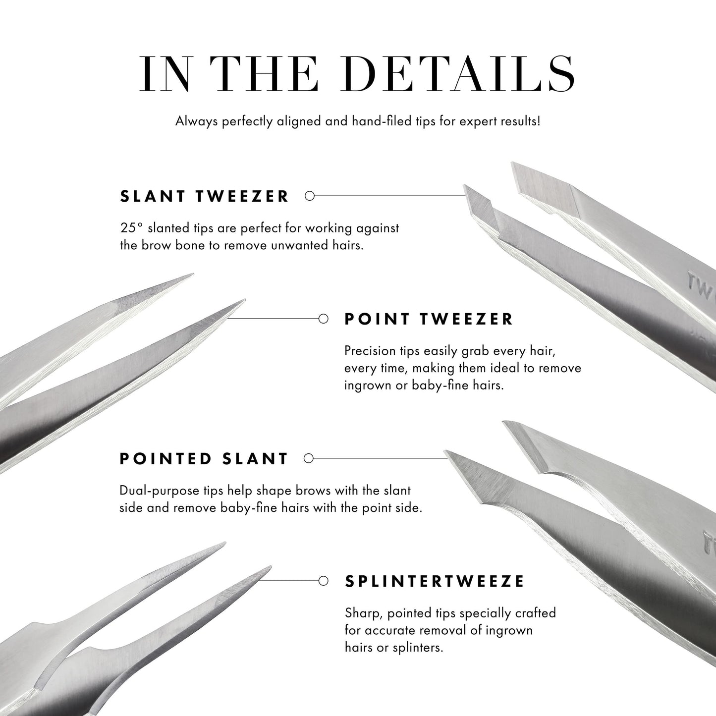 Tweezerman Exclusive Evening Blue Slant Tweezer - Hair Removal Tweezers, Stainless Steel