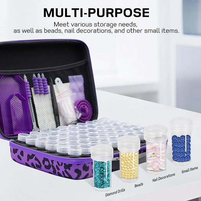 ZORETCO Diamond Painting Storage Box, 60 Slots Bead Storage Containers with Tools Kit for Diamond Art Accessories Craft Jewelry Beads Organizer