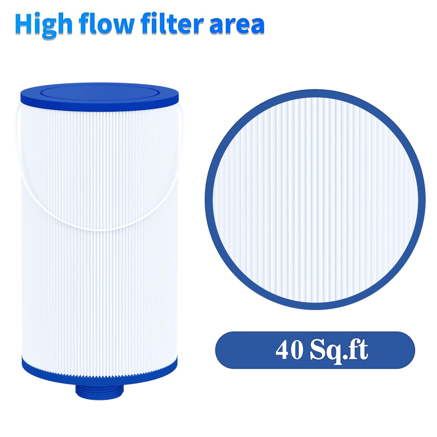 Cryspool® 2402 Filter Compatible with Watkins 303279, FC-2402, Free Flow and Lifesmart Hot Tub Filter, 1 1/2" Finer Thread Spa Filter Cartridge, 1 Pack