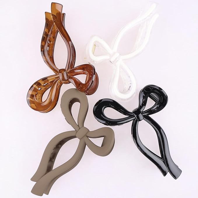 4 Pcs Bow Hair Clips Elegant Hair Claw Butterfly Hair Accessories for Girls Nonslip Butterfly Clips Hair Styling Accessories for Women