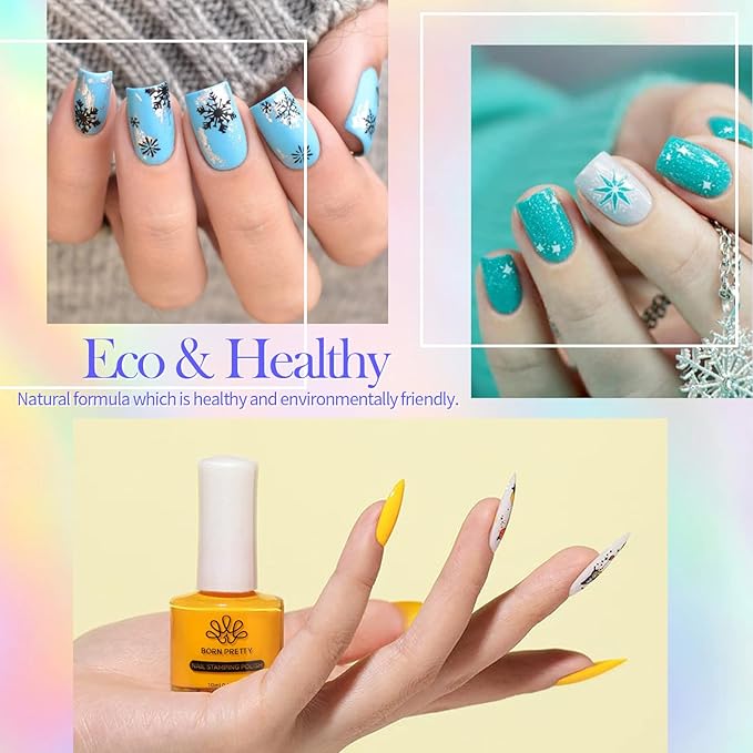 Born Pretty Nail Art Stamping Polish Halloween Nail Polish Set Manicure Print Nails Polish for Stamping Plates 24 Colors Bulk Nail Polish Set Gift Collection