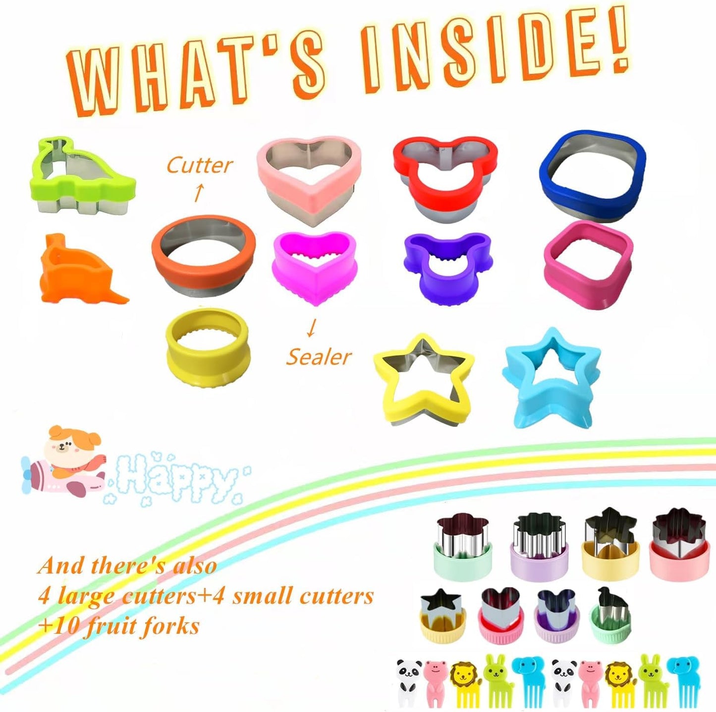 Sandwich Cutters for Kids Lunch, Uncrustable Maker, Sandwich Cutter and Sealer, Uncrustable Sandwich Cutter, Decruster Crustless Sandwich Maker, Bread Food Cookie Cutters for Lunch Box & Bento Box
