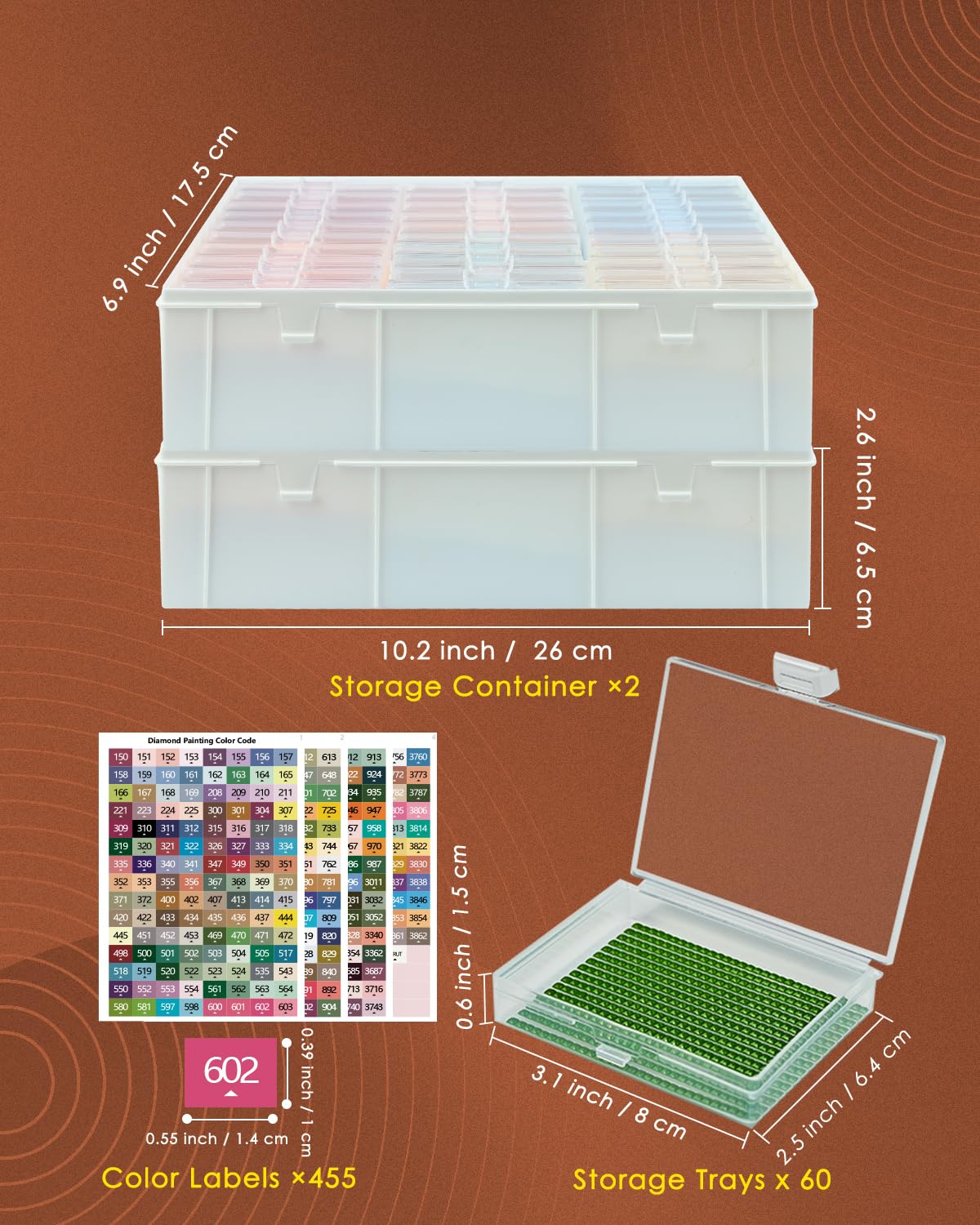 YBUTVY Diamond Art Trays with Lids, 60PCS Diamond Painting Trays with Lids ＆ Diamond Art Storage, Diamond Painting Accessories for Beads (2 Packs)