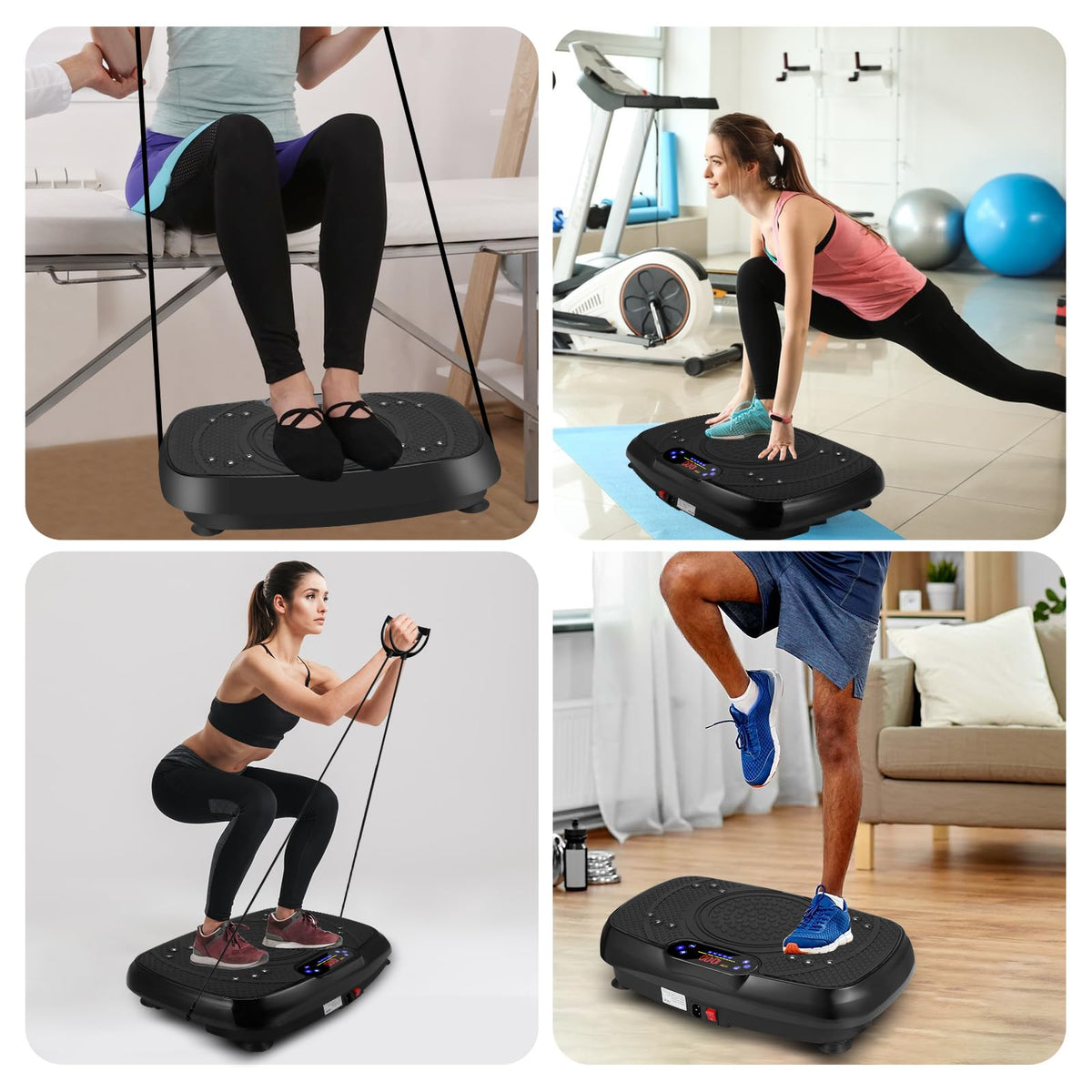 Vibration Plate Exercise Machine, Full Body Exercise Equipment, 199 Adjustable Speeds Power Vibration Board Used for Home Fitness, Shaping, Training, Recovery, and Weight Loss