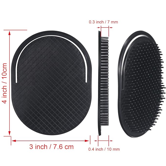 BBTO 12 Pieces Soft Portable Pocket Palm Combs Shampoo Comb Massager Hair Brushes Scalp Massager Hand Brush for Men Pets Home Office Travel