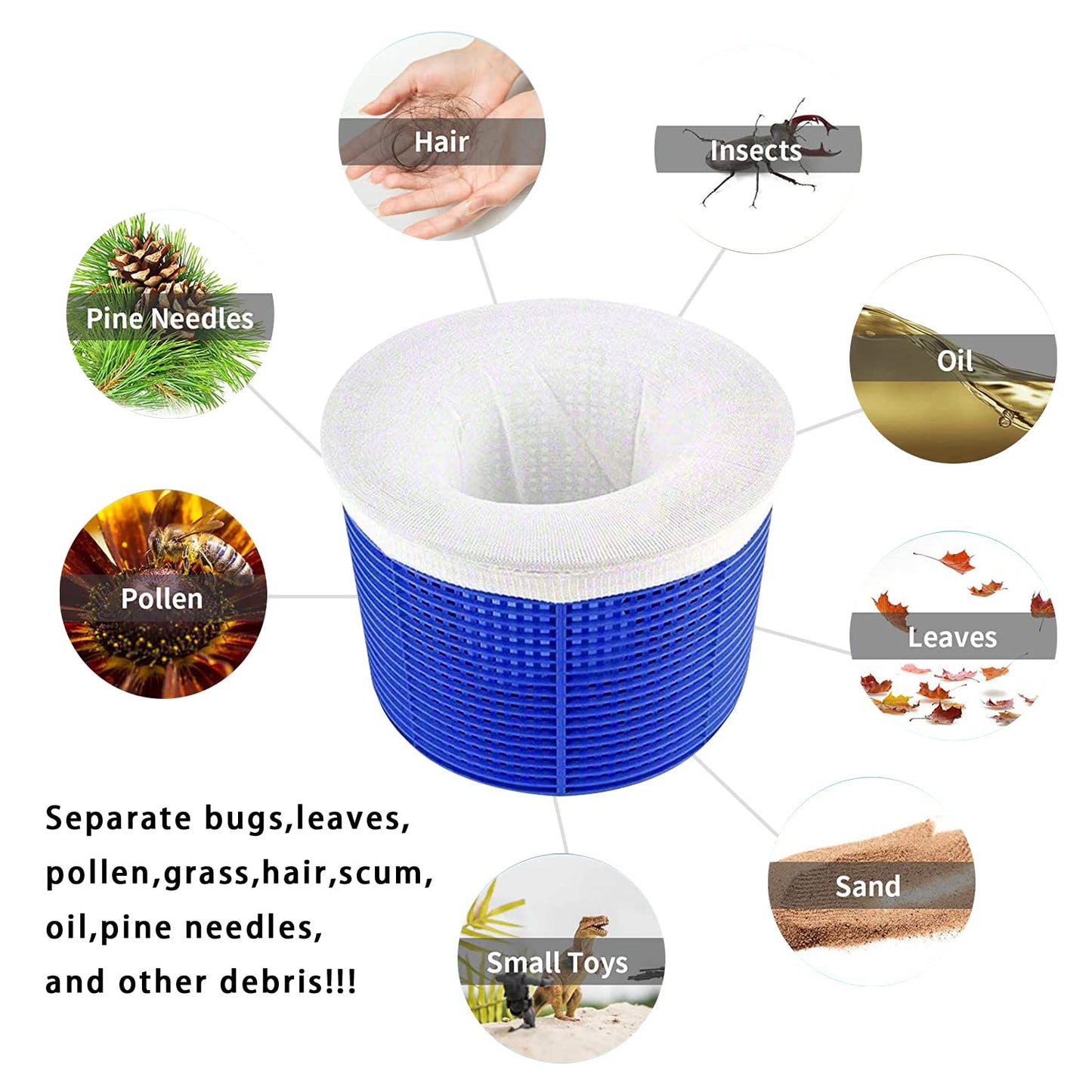 100 Pack Pool Skimmer Socks, Pool Filter Socks Works Perfect with Pool Skimmer for Inground and Above Ground Pool Skimmer Basket/ Hot Tub Filter, Ultra Fine Mesh Socks Filter Debris and Leaves