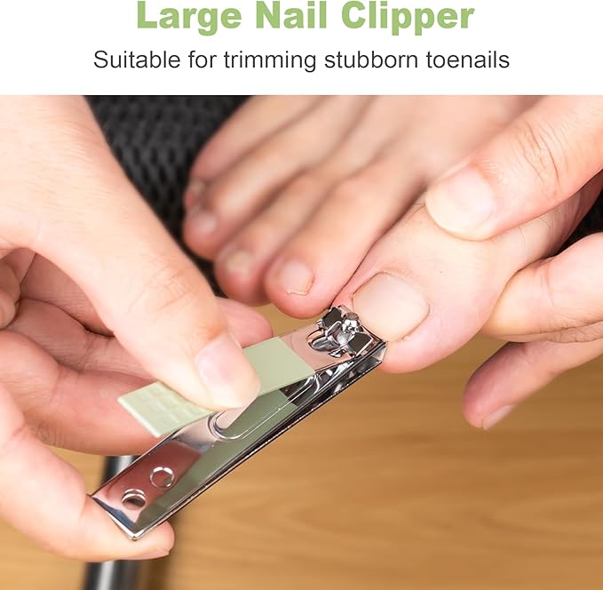 DUCOO Nail Clipper Set, 4 PCS Ultra Sharp Nail Clippers for Men, Women, Adults Toenail Fingernail Clippers, Stainless Steel Nail Cutter & File, Green