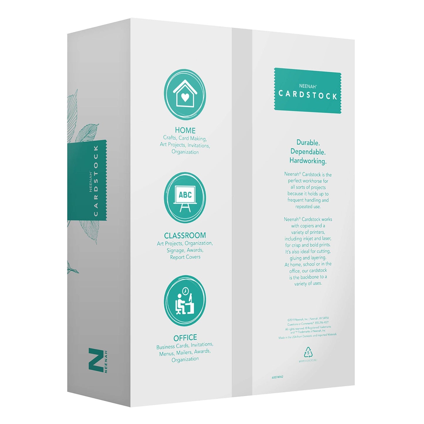 Neenah White Index Paper, Mediumweight, 110 lb. Index - 199 Gsm, 300 Sheets, 94 Brightness, 8.5" x 11" - More Sheets! (91635)