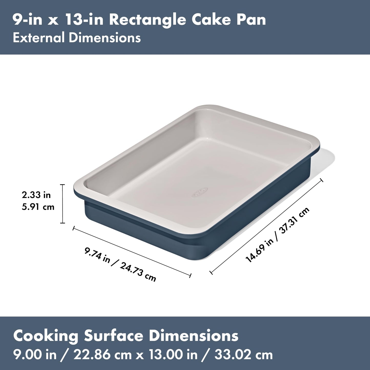 OXO Good Grips Non-Stick Pro Ceramic Coated Metal Bakeware 9” x 13” Cake Pan – Storm Blue