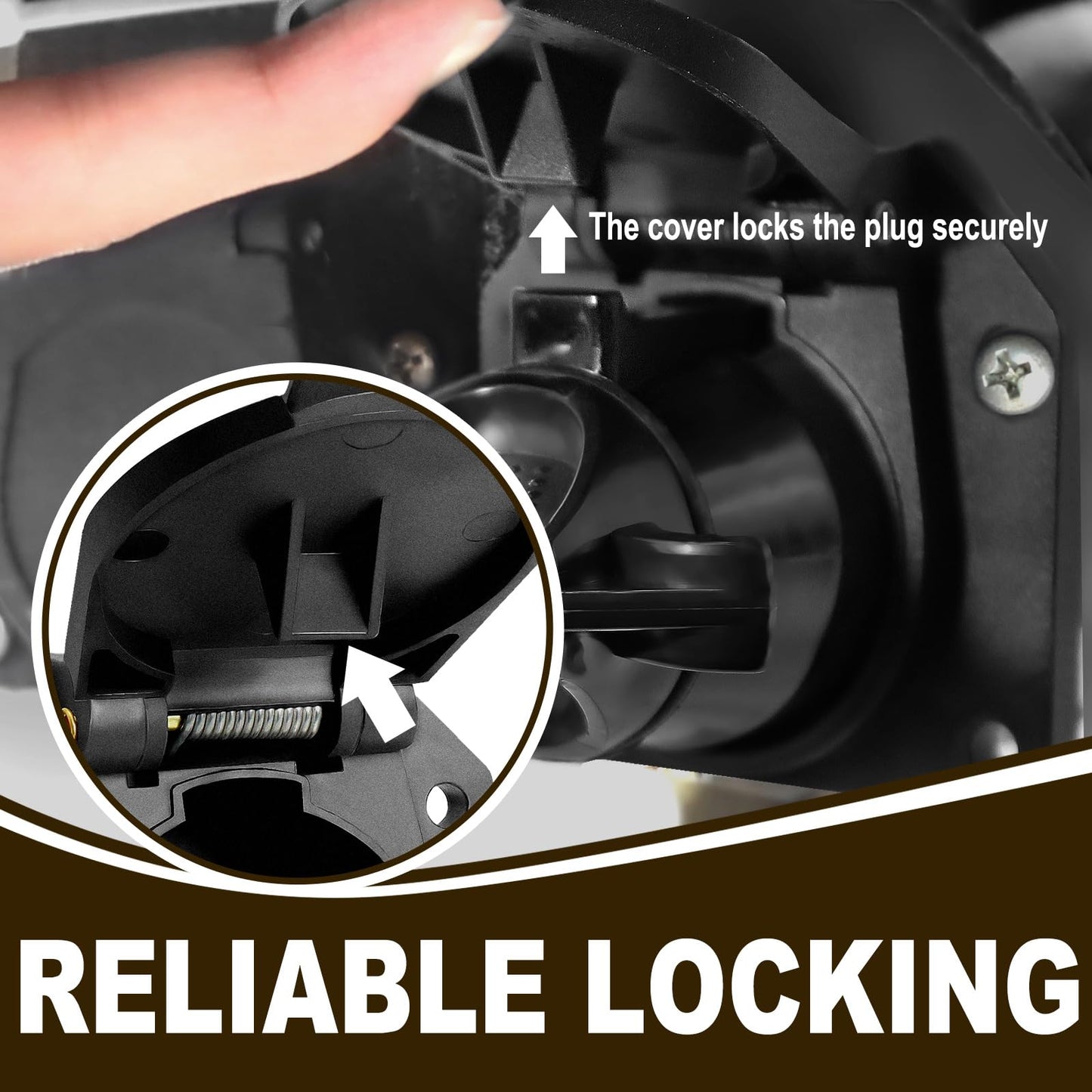 Agrieyes 7 Pin Round to 7 Way RV Blade Trailer Plug, Primium 12V Trailer Light Adapter, Connector for Semi Truck, Vehicle, Pickup, Tractor, SAE Standard