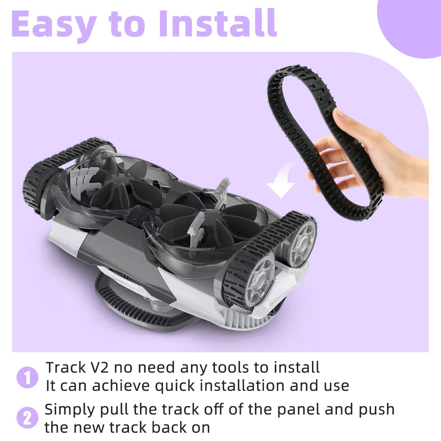 Apopip 2 Pcs Track V2 Compatible with Polaris MAXX Suction Side Pool Cleaner R0916500