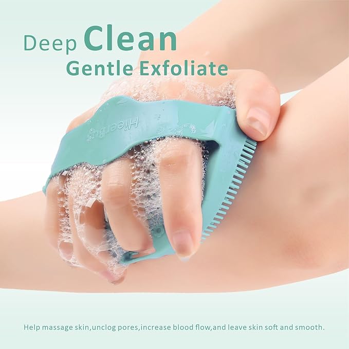Soft Silicone Face Scrubber with Body Scrubber for Shower Gentle Exfoliating-Facial Exfoliator Scrubber Brushes for Sensitive Skin Deep Cleansing- Gift Women Men Skin Care Tool