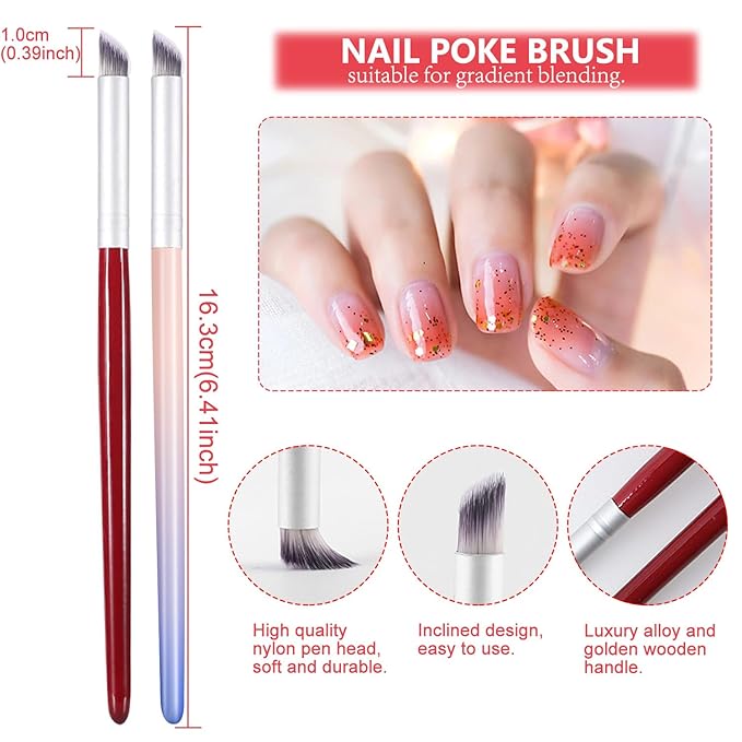 5Pcs Ombre Nail Brush Nail Sponges for Ombre Nail Gradient Sponges AirBrush French Tip Nail Design Brushes Ombre Brush for Gel Nails Painting Nail Polish Pen Manicure Brush Tool