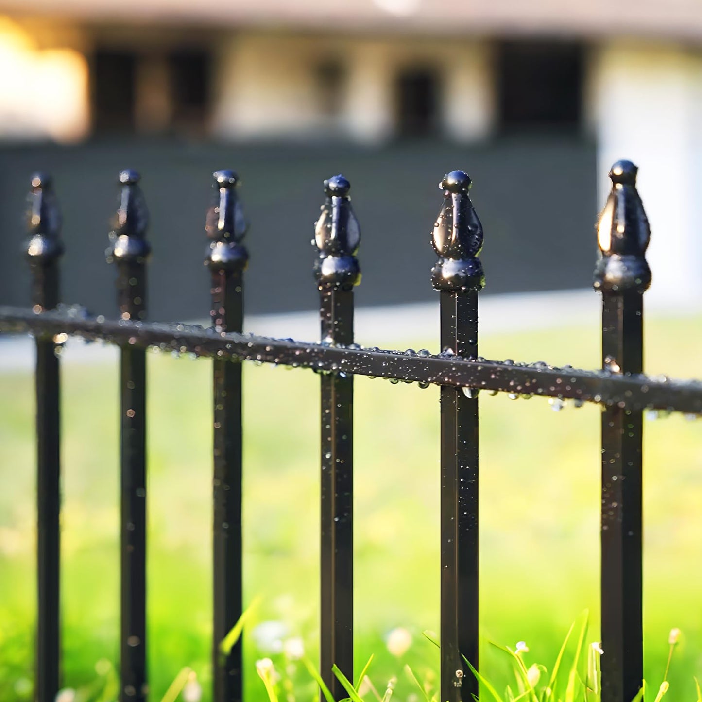 Thealyn Metal Garden Fence 32 inch H x 24 inch W (5 Panels, Total Length 10 ft) No Need Dig Outdoor Rustproof Animal Barrier Fencing Border Fence for Dog, Patio,Yard, Landscape, Flower Bed