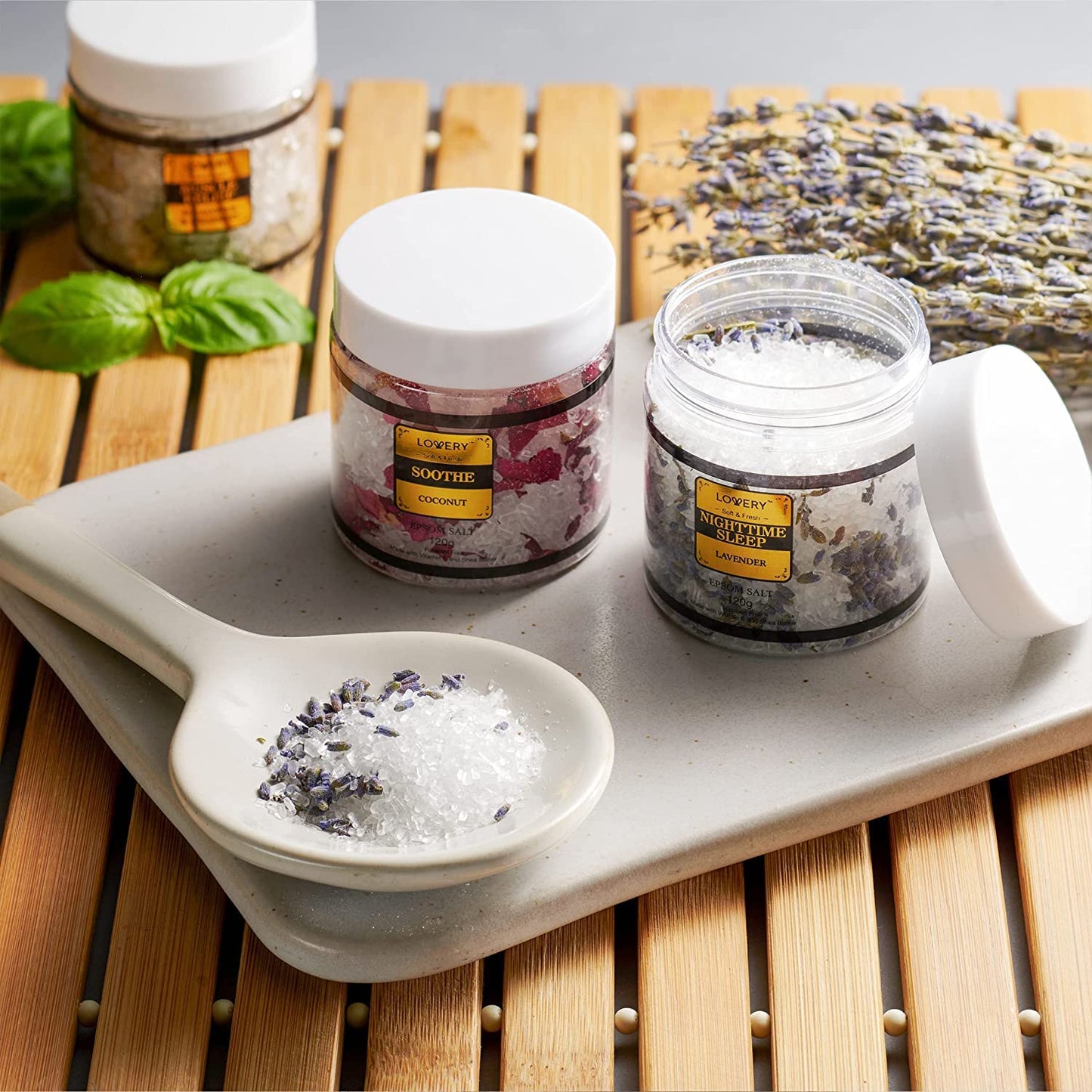 Gifts for Women Who Have Everything, Epsom Bath Salts Gift Basket Set, Relaxing Self Care Salt W/Essential Oil, Christmas Gifts for Mom, Lavender, Eucalyptus, Lemon, Coconut, Tea Tree, Honey Almond