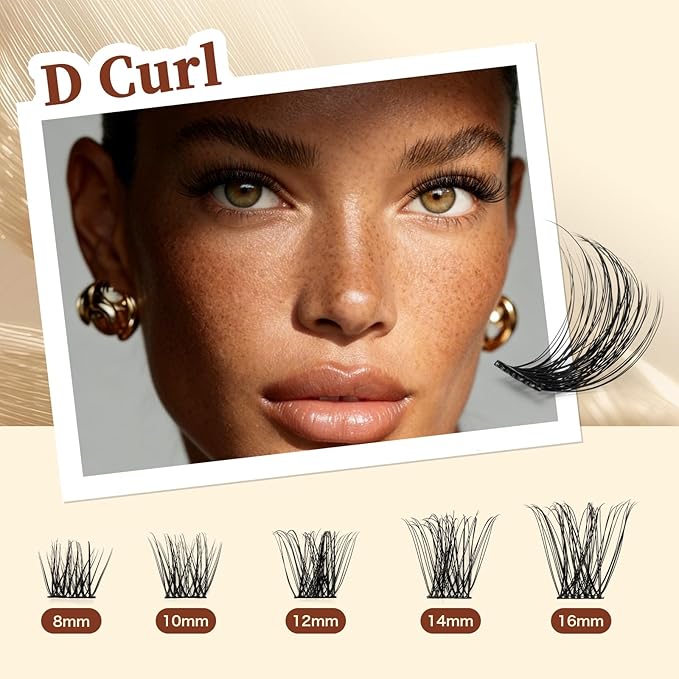QUEWEL DIY Eyelash Extensions Kit, Lash Clusters 144 Pcs, Clusters Eyelash Applicator Tool, Super Hold Cluster Lashes Bond and Seal, Glue Remover Easy to Apply at Home(S012-Kit)