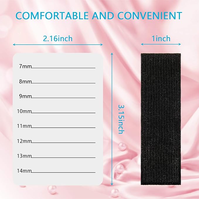 Patelai 4 Pieces Lash Holder Eyelash Extension Hand Pallet Tray Tools with Adjustable Wrist Strap Adjustable Lash Tray Strip Palette One Size Fits Most Eyelash Extension Holder(7-14 mm,White)