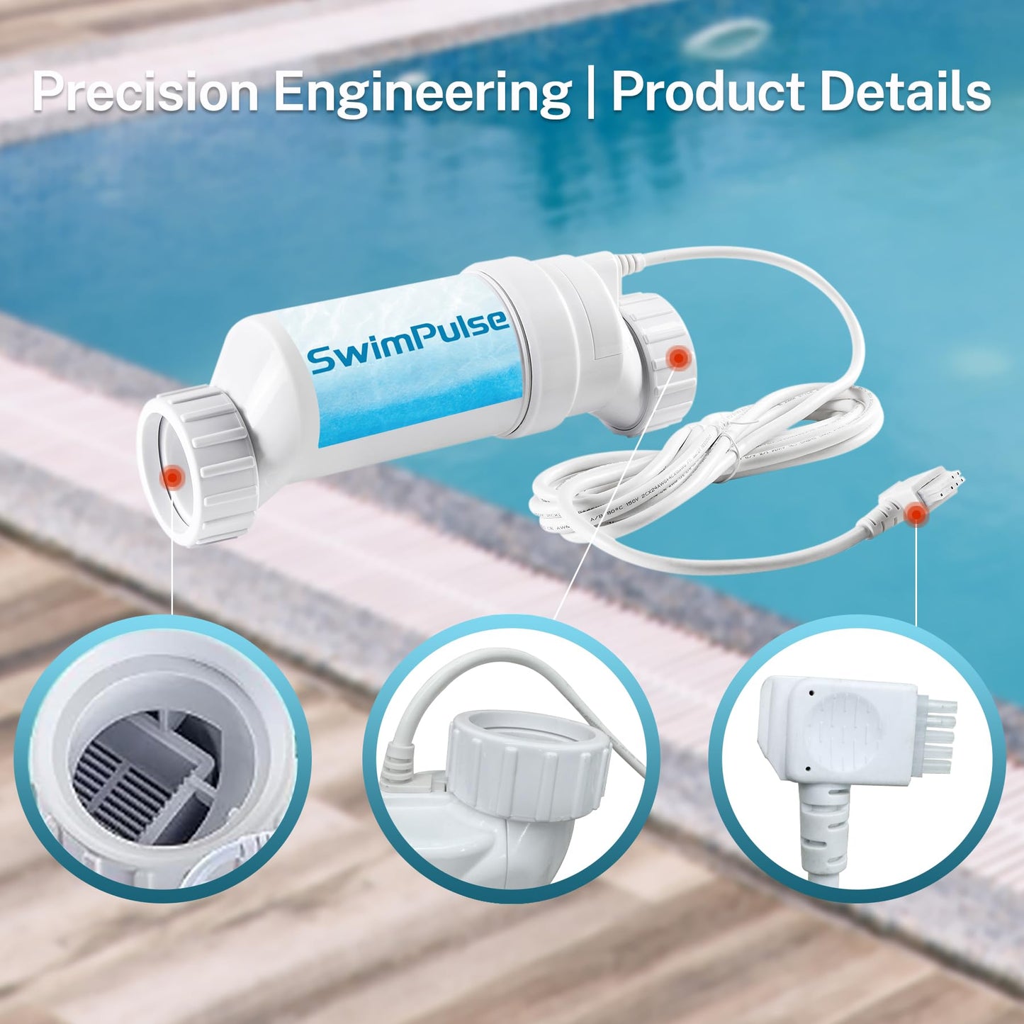 Swimpulse Salt Cell - up to 40,000 Gallons Swimming Pool Chlornie Generator,Salt Cell for Pool,Chlorination Pool Salt Cell Fits for Hayward W3T-CELL-15 BL1T15H