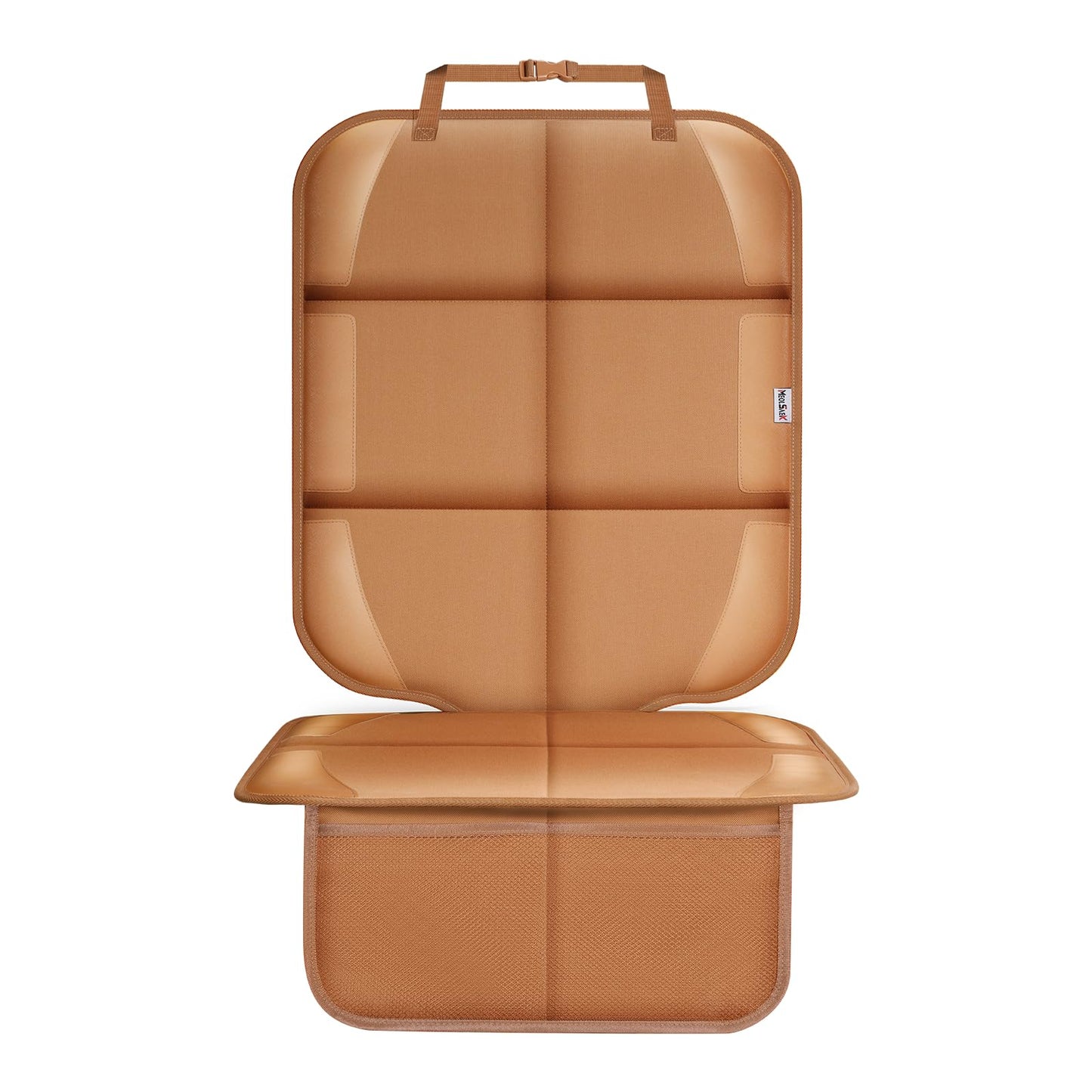 Meolsaek Car Seat Protector for Child Car Seat, Durable 600D Fabric Waterproof Car Seat Cover with Thick Pad Non-Slip Backing，No Imprints (Tan-1 pc)