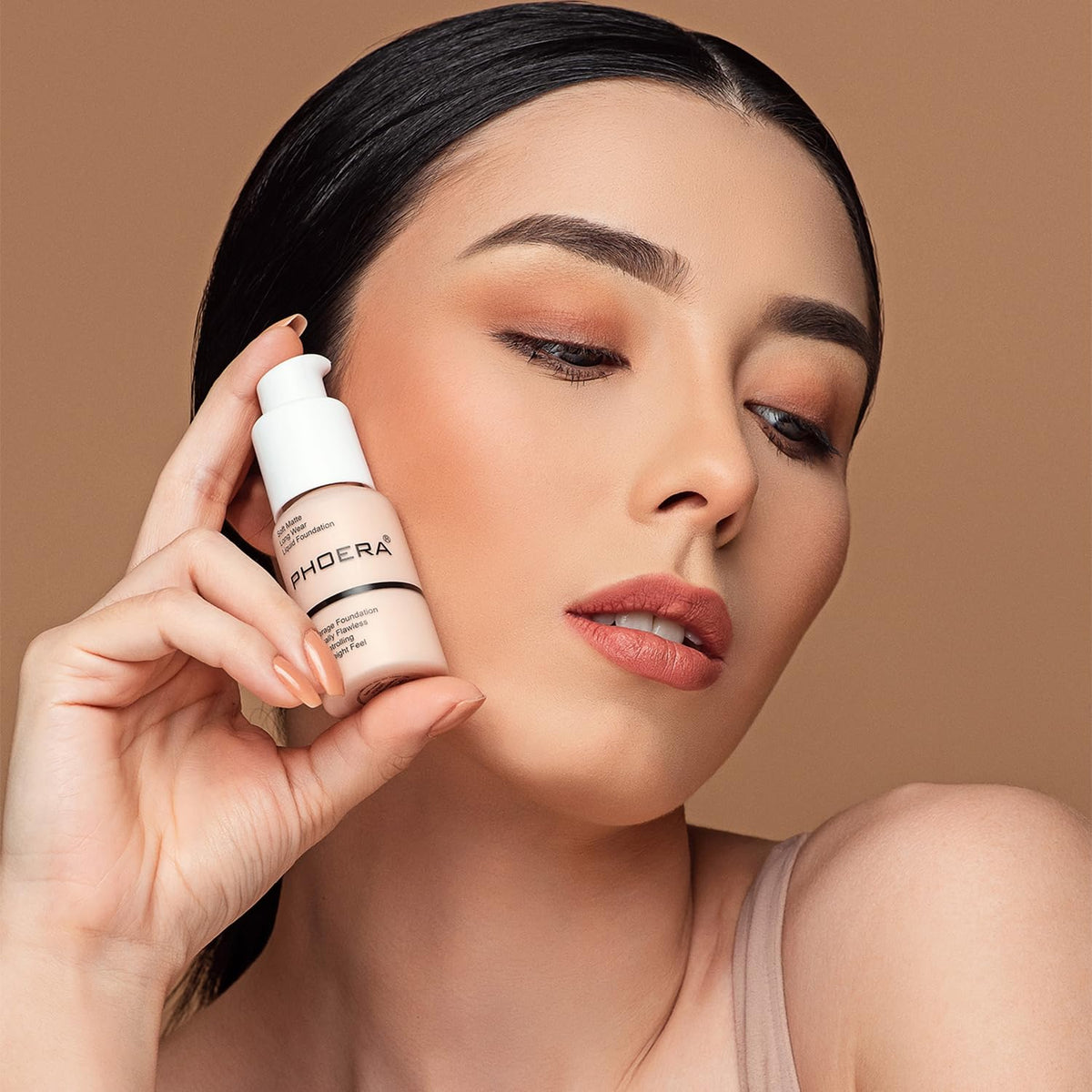 PHOERA Foundation, PHOERA Matte Liquid Foundation,PHOERA Makeup for Women, PHOERA Foundation Full Coverage Concealer, 30ml 24HR Matte Oil Control Concealer (104+105/Buff Beige+ Sand)
