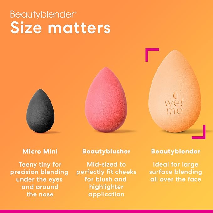 Beautyblender® Beam Beauty Blender Makeup Sponge, Super-Soft Foam Easily Blends Foundations, Powders & Creams, Made in USA, Reusable, Washable, Streak Free Application