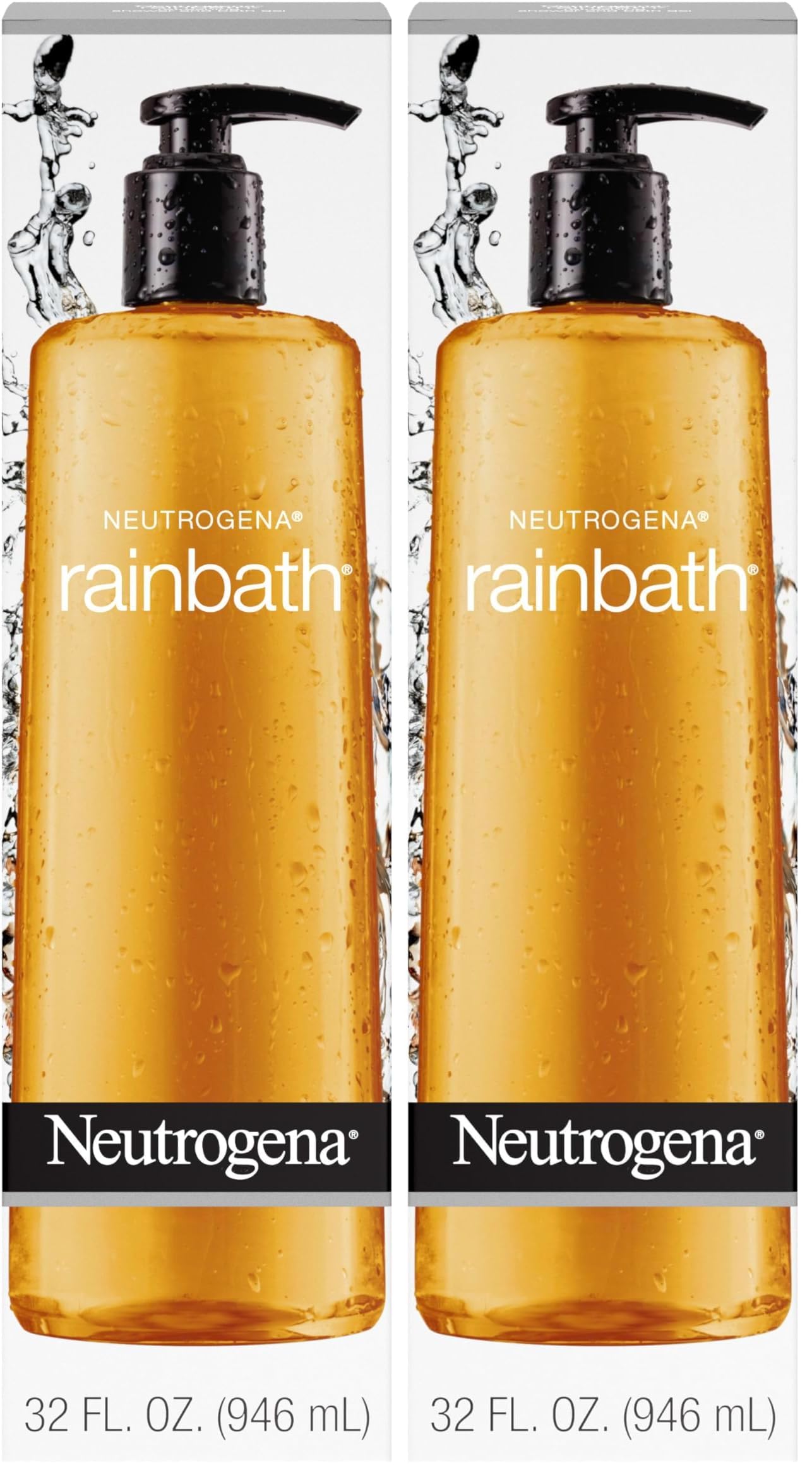 Neutrogena Rainbath Cleansing Shower Gel, Daily Moisturizing Body Wash Cleanser & Shaving Gel for Men & Women, Rinsing Creamy Lather for Softer & Smoother Skin, Original Scent, 32 fl. Oz (Pack of 2)
