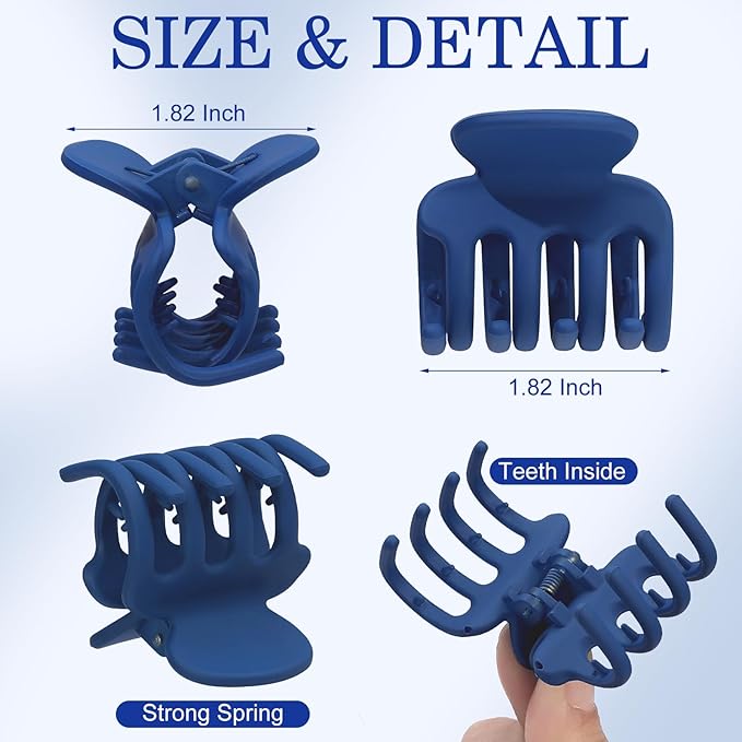 12Pcs Hair Clips for Women 1.8 Inch Small Claw Clips for Thin Hair Medium Hair Claw Clips for Thick Hair Accessories for Women Girls (Dopamine)