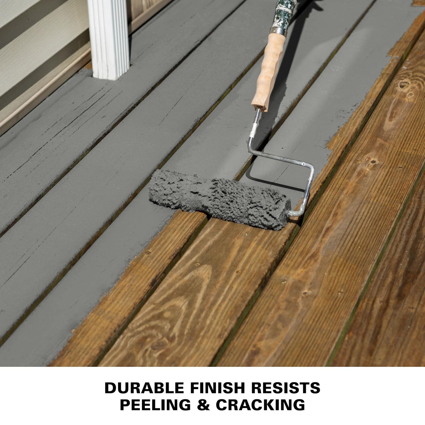 KILZ Over Armor Textured Solid Coating Resurfacer for Wood, Composite and Concrete Surfaces, Slate Gray, 1 Gallon
