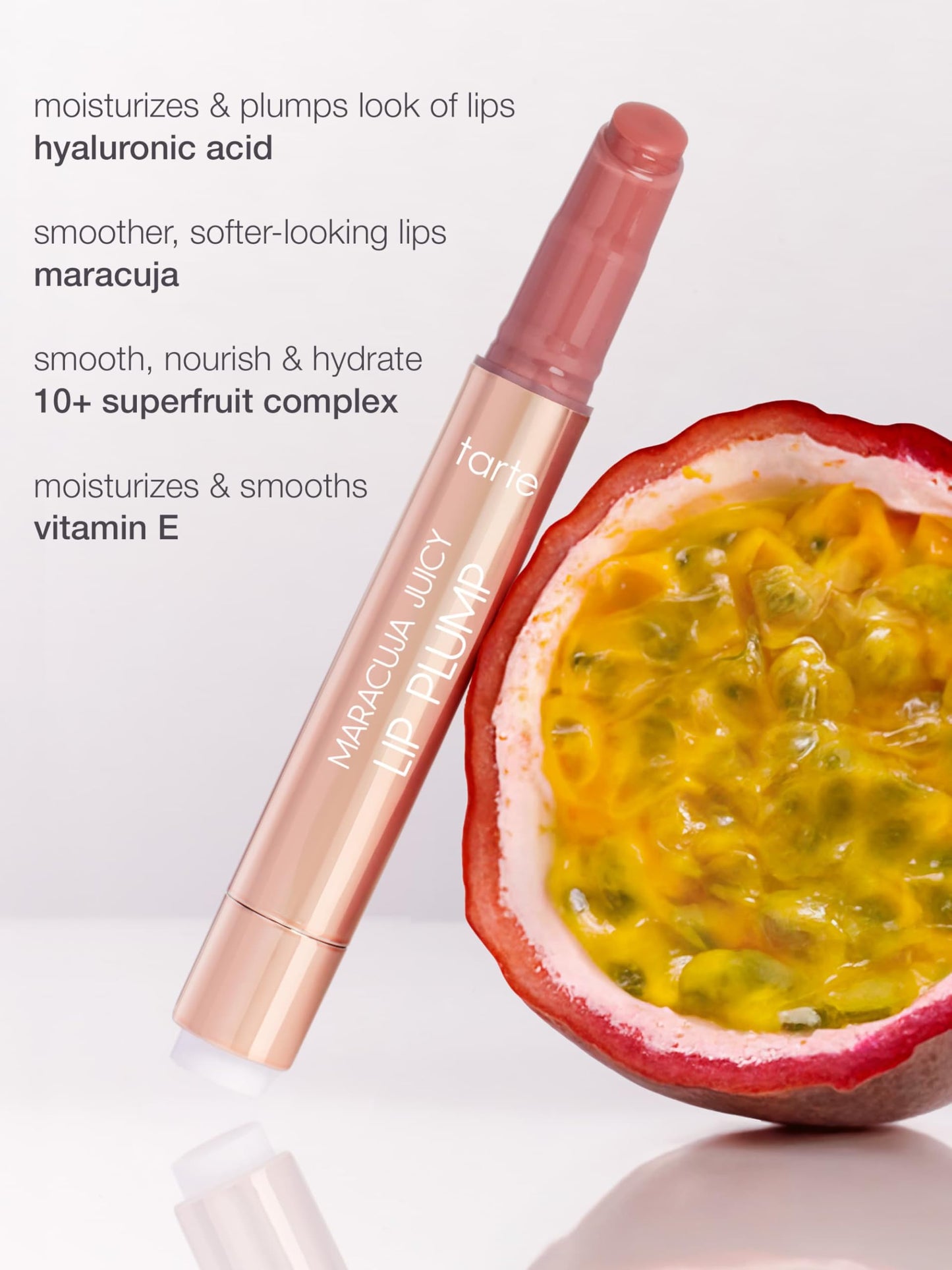 tarte maracuja juicy lip plump – Hydrating & Volumizing Lip Plumper Gloss Balm with Nourishing Hyaluronic Acid, Plumps & Moisturizes, Vegan & Cruelty-Free, full size, primrose