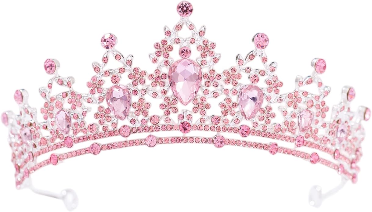 FORSEVEN Crystal Tiaras for Women, Wedding Tiaras and Crowns for Women Tiaras for Birthday Party Princess Crown Hair Accessories Bride Rhinestone Christmas Decorations Headband