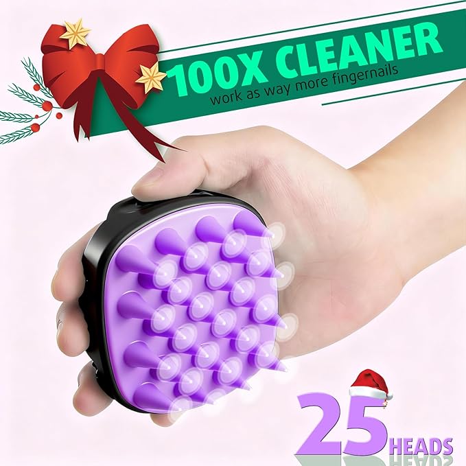 Cbiumpro 2-Pack Scalp Massager Shampoo Brush, Ultra Soft Silicone Scalp Scrubber Exfoliator Brush for Hair Growth & Dandruff Removal - 100% Fit All Hair Types