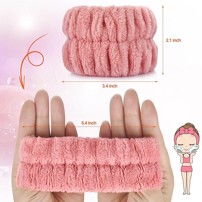 2pcs Wrist Bands for Washing Face Wash Wristbands Wrist Towels Arm Bands for Skincare Makeup Wrist Cuffs Spa Wrist Scrunchies