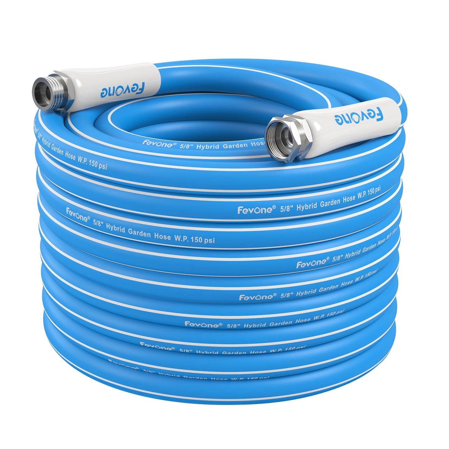 Fevone 75 ft Garden Hose No Kinking, Flexible Water Hose, Drinking Water Safe Hose, 5/8 Inner Diameter Hose, 3/4 Aluminum Fittings