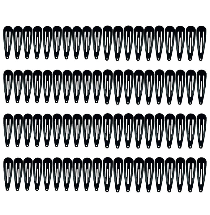 30,60 80 Pack Black 2 Inch Women Metal Snap Hair Clips Accessories No Slip Hair Barrettes Girls Women Hair Accessories (Black 80PCS)
