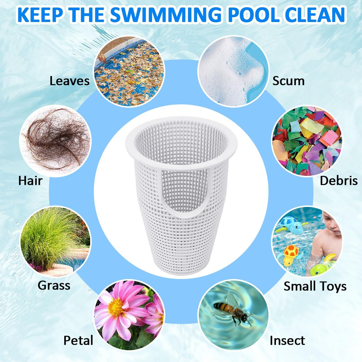 Sanyasi 070387 Strainer Basket Replacement for Pentair Whisperflo Intelliflo Pool Pump Basket, Replace 91110040 B-199 B199 Pool Filter Basket