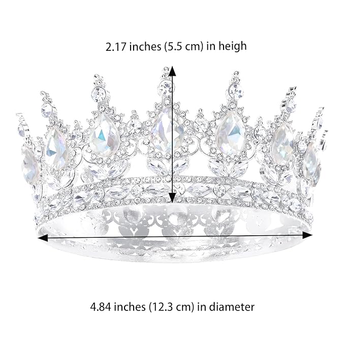 Queen Crown for Women Crystal Tiara for Women Rhinestone Wedding Headband for Bride Hair Accessories for Costume Birthday Party Prom