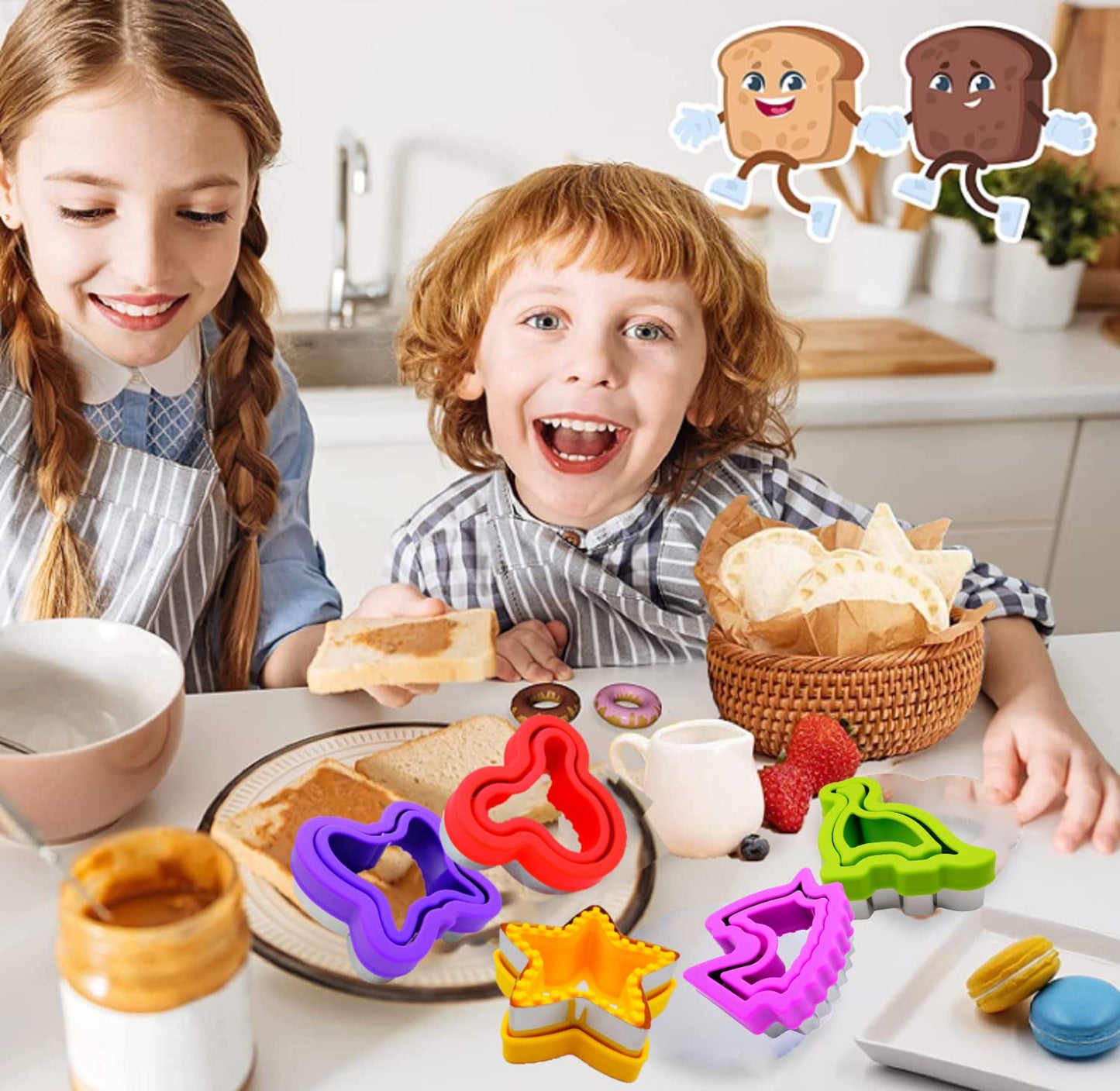 Sandwich Cutter for Kids, BANIC 26pcs Sandwich Cutter and Sealer Set, Uncrustable Maker,Crustless Sandwich Cutters Shapes for Girls Boys, Lunch & Bento Box Accessories,Bread Cookie Cutters for kids