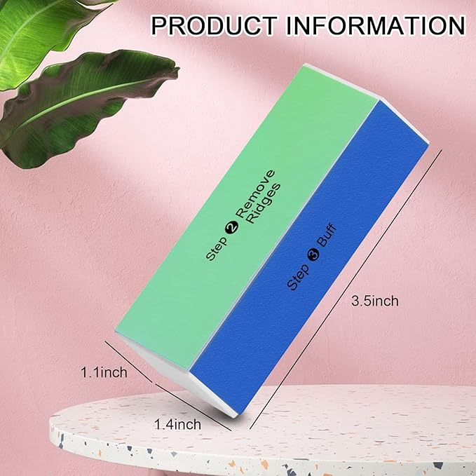 Soft 'N Style 4 Way Shiny Block / 4 Step Buffing Block Shine Nail Buffer 3 pcs