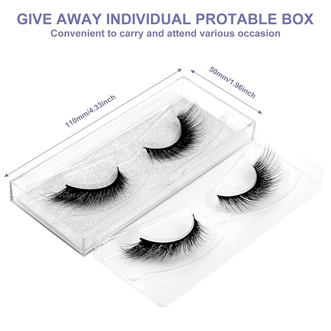 DYSILK Mink Lashes False Eyelashes - Lash Extension Strip Eyelashes 5 Pairs 6D Lashes Fox Eye Mink Eyelashes False Lashes Reusable Fake Eyelashes Mink Wispy Lashes Natural Look | Winged 7mm-17mm