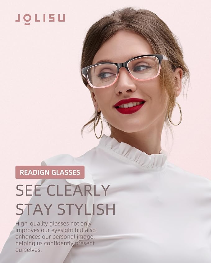 JOLISU 5 Pack Reading Glasses for Women/Men - Fashion Blue Light Readers Computer Eyeglasses W/Spring Hinge&Case(2.0)