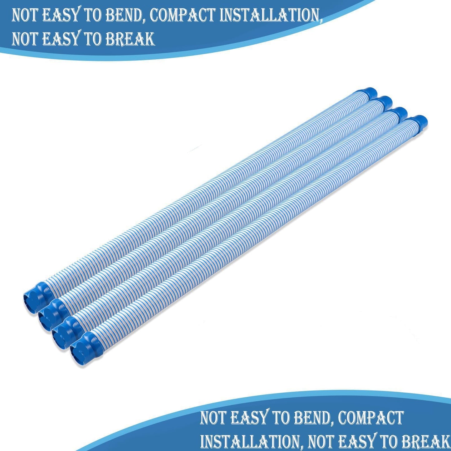 Pool Vacuum Hose, 6 Pack Pool Cleaner Hose Replacement for Inground Pools, 39 Inch Single Length Swimming Pool Vacuum Hose and Drain Hose, Compatible with Zodiac MX6 MX8