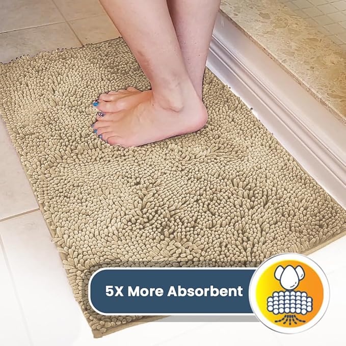 Muddy Mat® | Super Absorbent Door Mat Indoor, Microfiber Quick Dry Chenille Entryway Rug, Non-Slip Front Door Mat, Indoor Mats for Entryway, Machine Washable Pet Rug, Beige 30"x19"