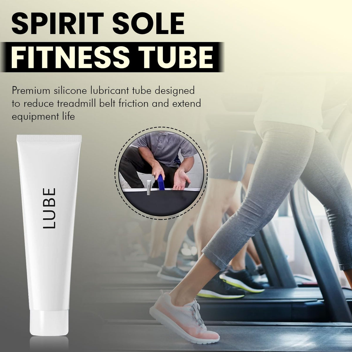 Spirit Sole Treadmill Lubricant Tube of Tread Belt Deck Lube 100% Silicone Lubricantion Oil Maintenance Lubricates Between Belt and Deck p/n N020001