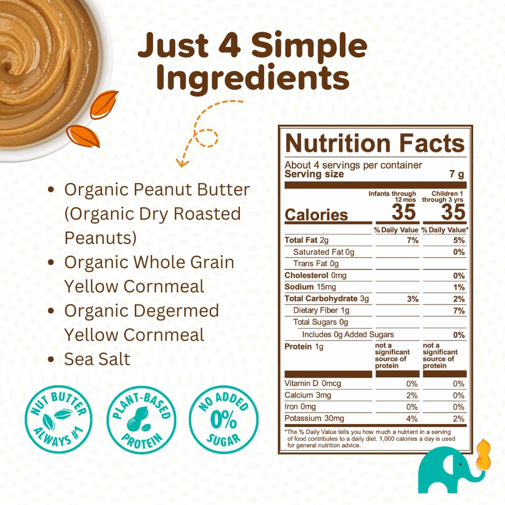 Puffworks Baby Peanut and Almond Variety Pack, Perfect for Early Peanut Introduction, Plant Protein, USDA Organic, No Added Sugar, Gluten-Free, Vegan, Non-GMO, Kosher, 1.0 Ounce (Pack of 6)