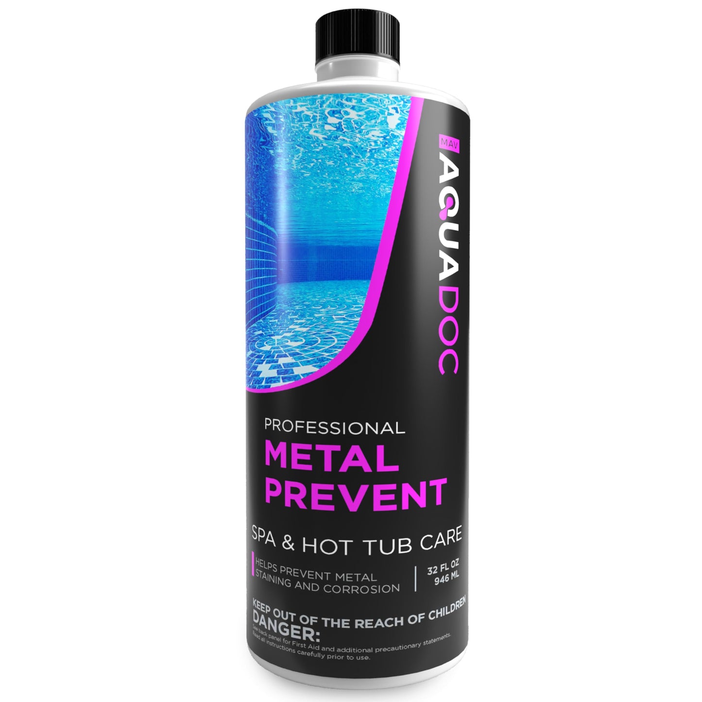 Spa Metal Control and Stain Protector to Protect Hot Tub Surfaces 32oz - Metal Gone Hot Tub Chemicals Made in The USA - AquaDoc