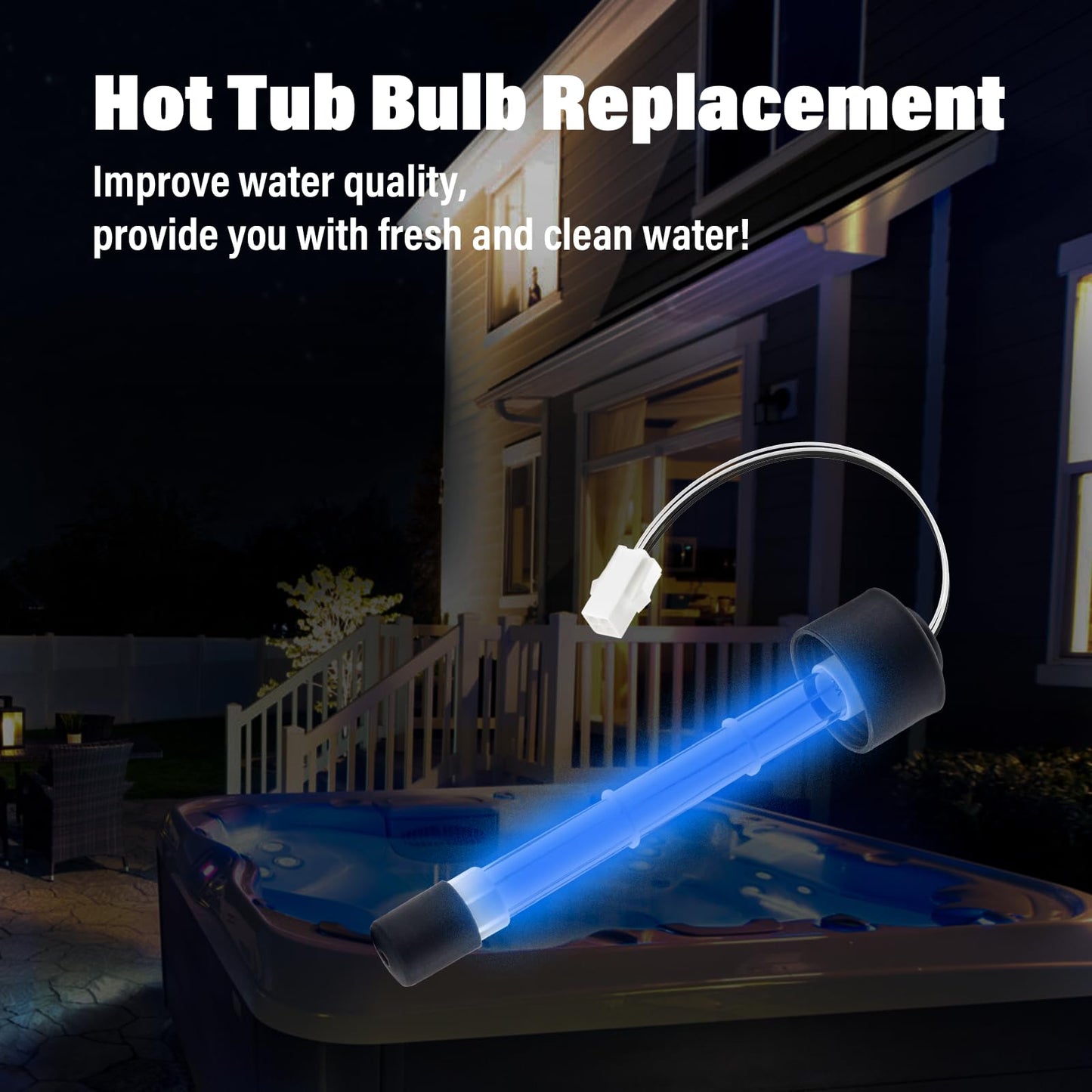 ANTOBLE Clear Ray XL Replacement Bulb, 6472-841 Spa UV Bulb for Jacuzzi Hot Tub J-200, J-300, J-400, J-LX Series and Sundance Hot Tub Spas (2 Pack)