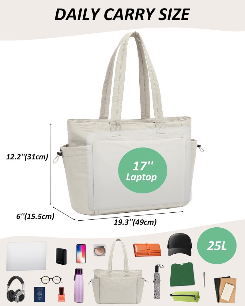 TANTOMI Tote Bag for Women Puffer Tote Bag with Zipper, Qulited Shoulder Bag Lightweight Handbags for Work Travel School Gym