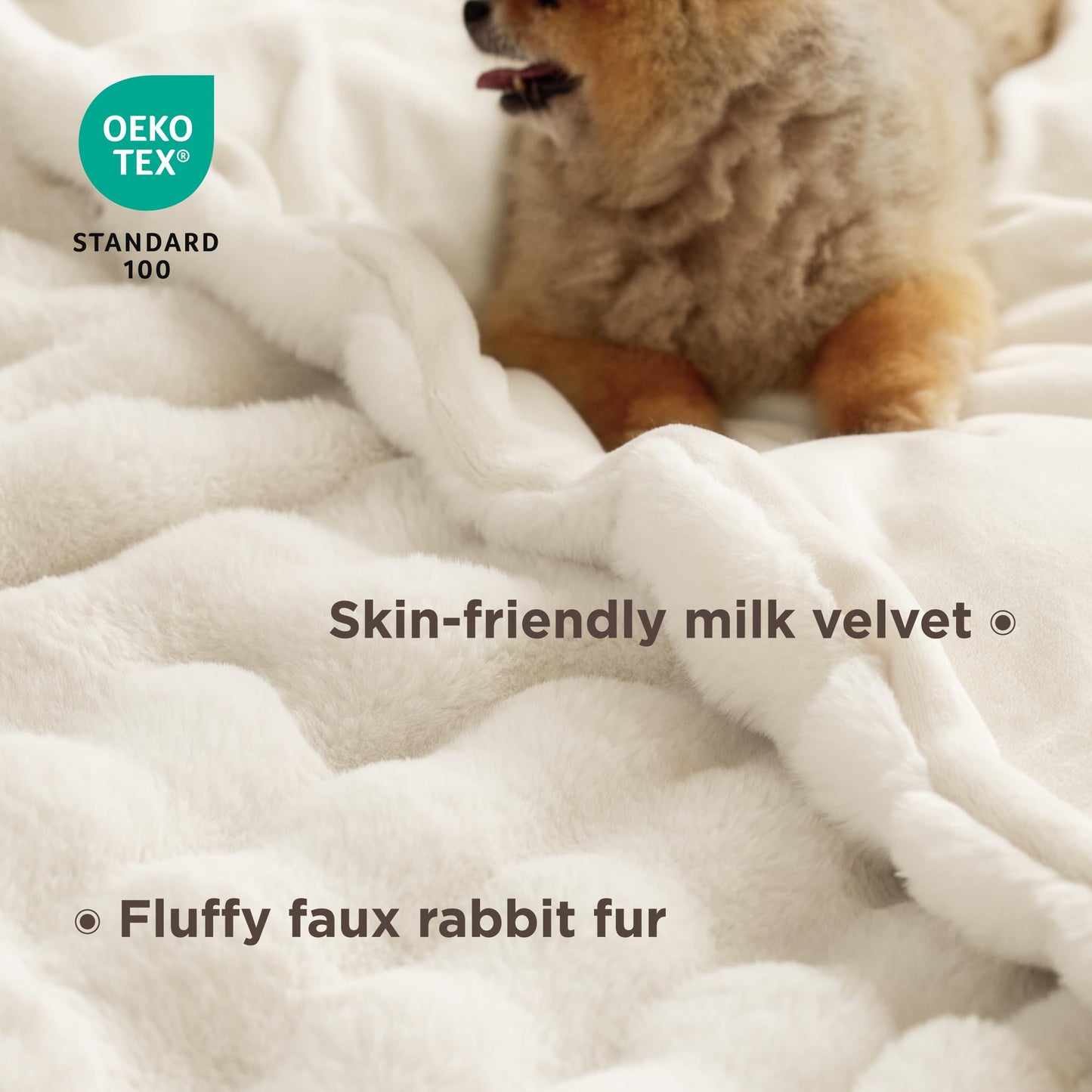 Bedsure GentleSoft Fluffy Throw Blanket, 870GSM Soft Bubble Faux Fur Throw Blanket for Couch, Fuzzy Plush Winter Decor for Christmas, Thick Warm Furry Cozy Gifts for Women Girls Mom, Cream, 50"x60"