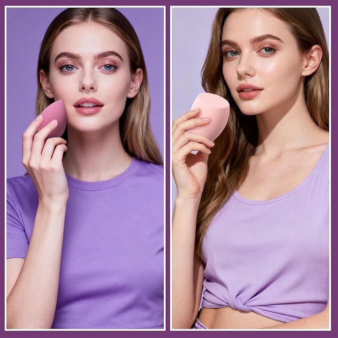 17PCS Makeup Sponge Set for Foundation with 6PCS Powder Puff, 3PCS Mini Makeup Sponges, 3PCS Foundation Mini Make Up Sponge Puff and 1PCS Make Up Sponges Holder